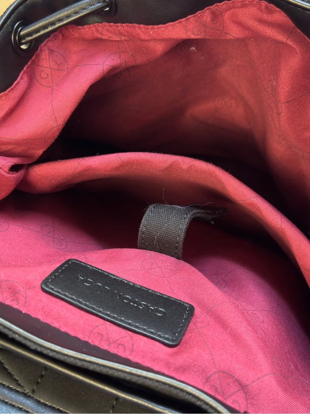 Black Canvas & Leather-Trim Backpack